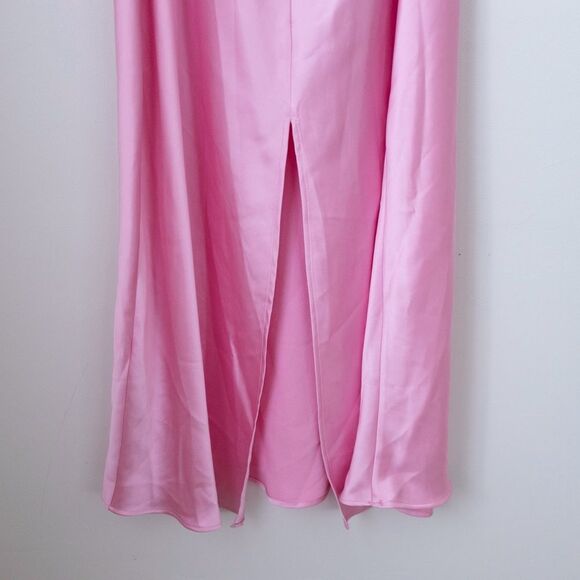 NEW Blogger Fave Viral TikTok Zara Pink Satin Cutout Scoop Neck Midi Slip Dress - Picture 11 of 16